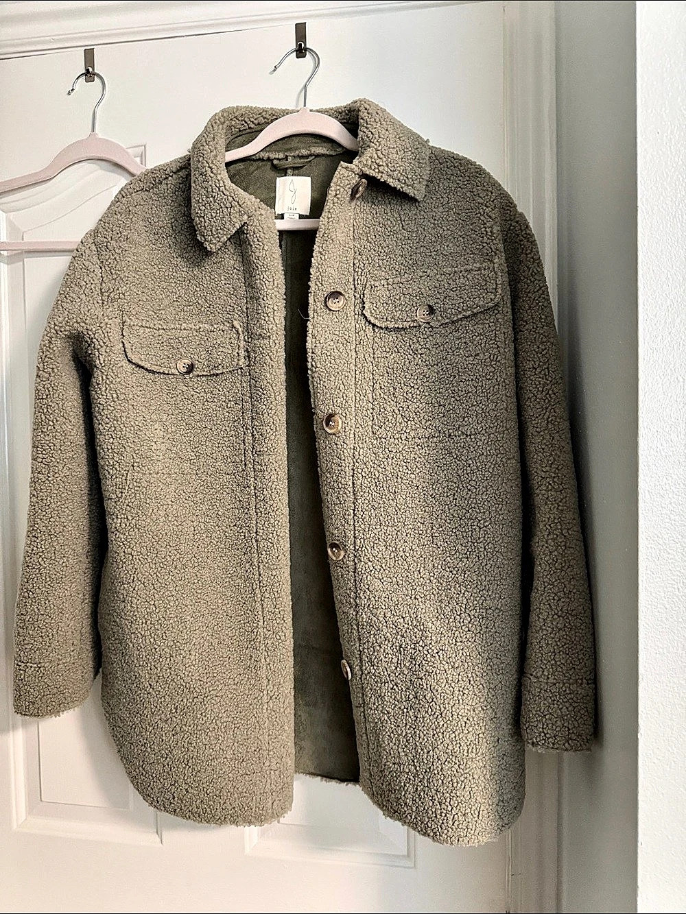 Joie Sherpa Teddy Shacket, neutral sage